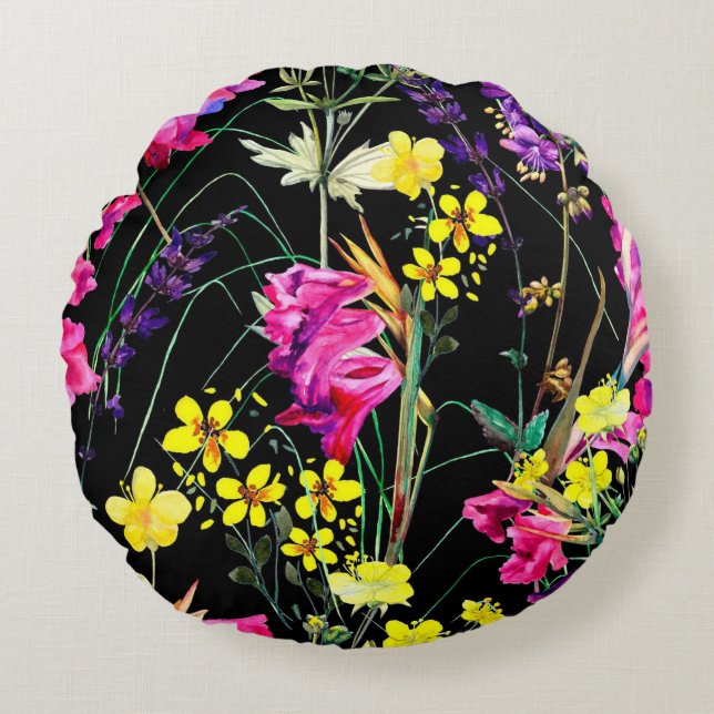  bloemen decoratieve eye-catching rond kussen (Voorkant)