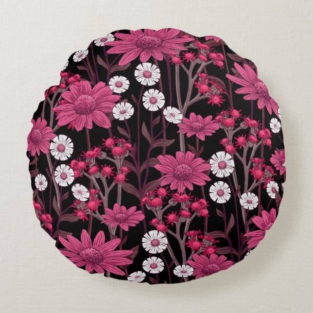  bloemen decoratieve eye-catching rond kussen (Voorkant)