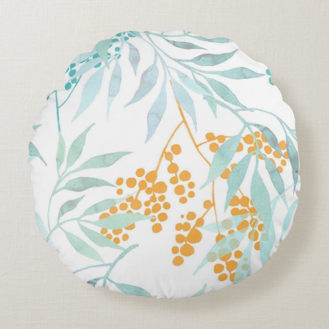  bloemen decoratieve eye-catching rond kussen (Voorkant)