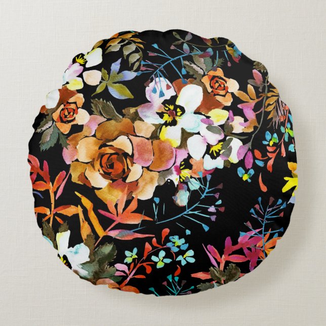  bloemen decoratieve eye-catching rond kussen (Voorkant)