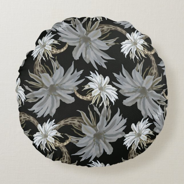  bloemen decoratieve eye-catching rond kussen (Voorkant)