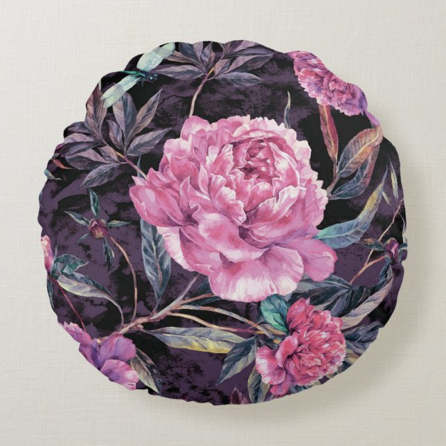  bloemen decoratieve eye-catching rond kussen (Voorkant)