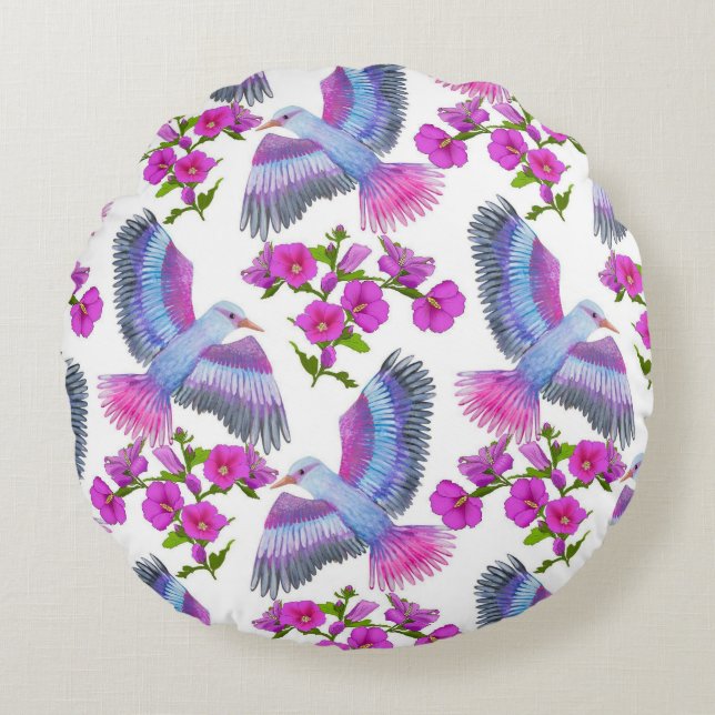  bloemen decoratieve eye-catching rond kussen (Voorkant)