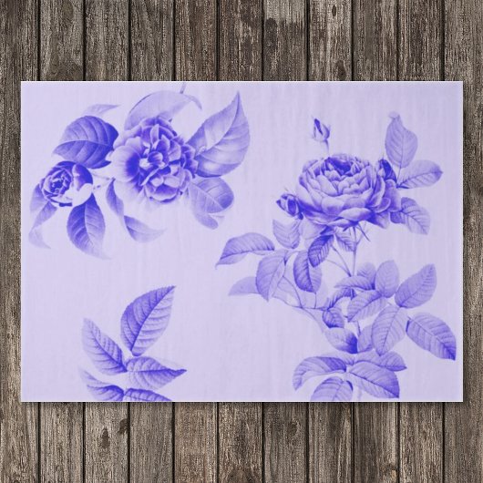  Bloemen Decoupage Bloemen Paarse Blauwe Rozen Tissuepapier