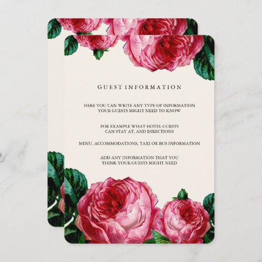 BLOEMEN DECOUPAGE BRUILOFT INSERT KAART (Voorkant / Achterkant)