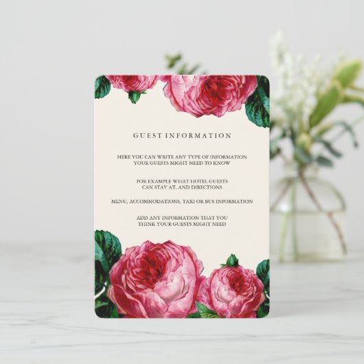  BLOEMEN DECOUPAGE BRUILOFT INSERT KAART (Staand voorkant)