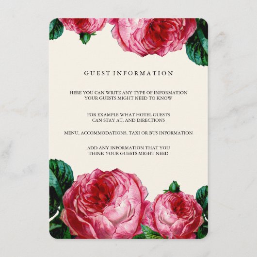  BLOEMEN DECOUPAGE BRUILOFT INSERT KAART (Voorkant)