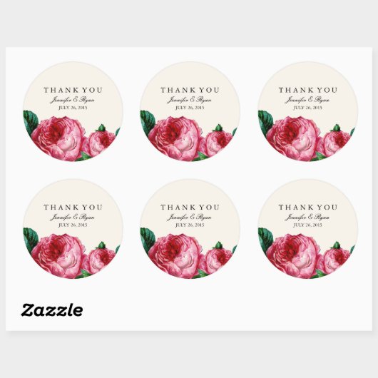 BLOEMEN DECOUPAGE DANK U STICKERS (Vel)