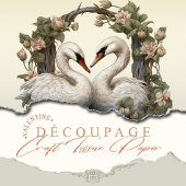 Bloemen Decoupage Zwanen Shabby Chic Tissuepapier
