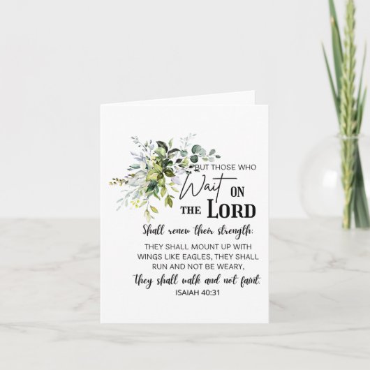 Bloemen degenen die wachten op de Heer Bijbel Vers Kaart (Voorkant)
