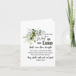 Bloemen degenen die wachten op de Heer Bijbel Vers Kaart