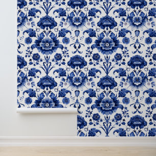 Bloemen Delfts Blauw Behang