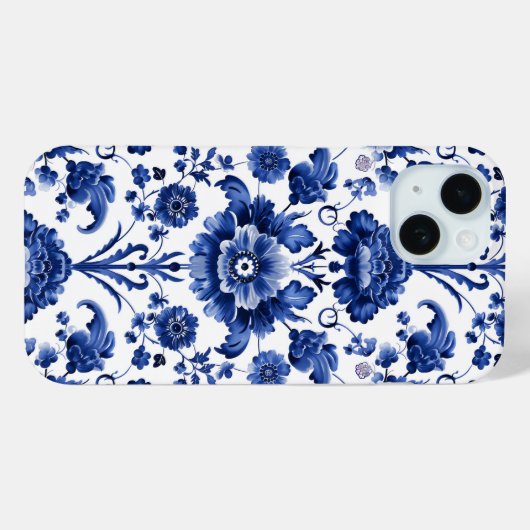Bloemen Delfts Blauw Case-Mate iPhone Case (Achterkant (horizontaal))