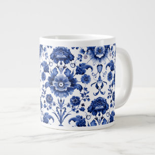 Bloemen Delfts Blauw Grote Koffiekop