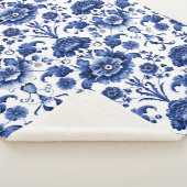 Bloemen Delfts Blauw Sherpa Deken (3/4)