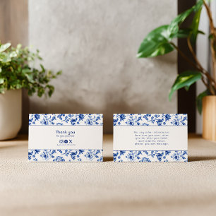 Bloemen Delfts Blauw Sociale Bedankt Informatiekaartje
