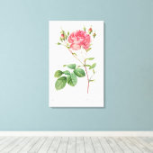 Bloemen Delight: Roze Rose Canvas Kunst (Insitu (Houten vloer))