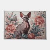 Bloemen Delight Sphynx Kat, Sphynx Bloemen Welkom Deurmat (Voorkant)