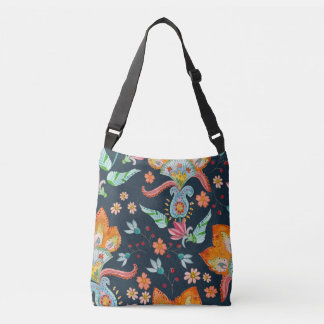 Bloemen Delight: Waterverf bloementextuur Crossbody Tas