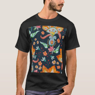 Bloemen Delight: Waterverf bloementextuur T-shirt