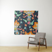 Bloemen Delight: Waterverf bloementextuur Wandkleed (In situ)