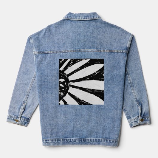 bloemen denim jacket (Achterkant)