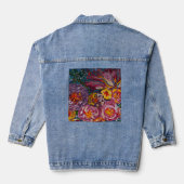 Bloemen denim jeans jas jacket (Achterkant)