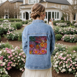 Bloemen denim jeans jas jacket