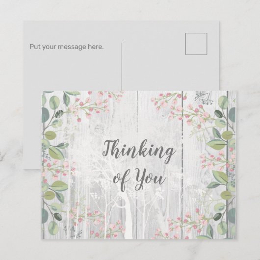 Bloemen denken aan jou briefkaart (Voorkant / Achterkant)