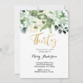 Bloemen Dertig 30ste verjaardag Uitnodiging Cactus (Voorkant)