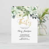 Bloemen Dertig 30ste verjaardag Uitnodiging Cactus (Staand voorkant)