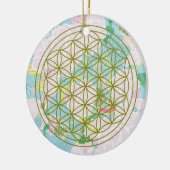 Bloemen des levens keramisch ornament (Links)
