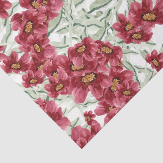 Bloemen (Design 52 Red Series) Tissuepapier (Detail)