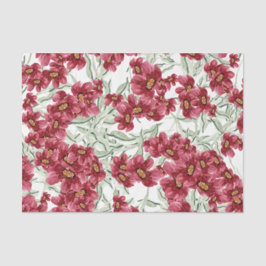 Bloemen (Design 52 Red Series) Tissuepapier (Voorkant)