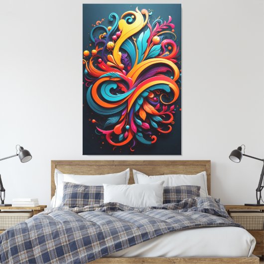 Bloemen Design Art Canvas Afdruk (Insitu (Slaapkamer))
