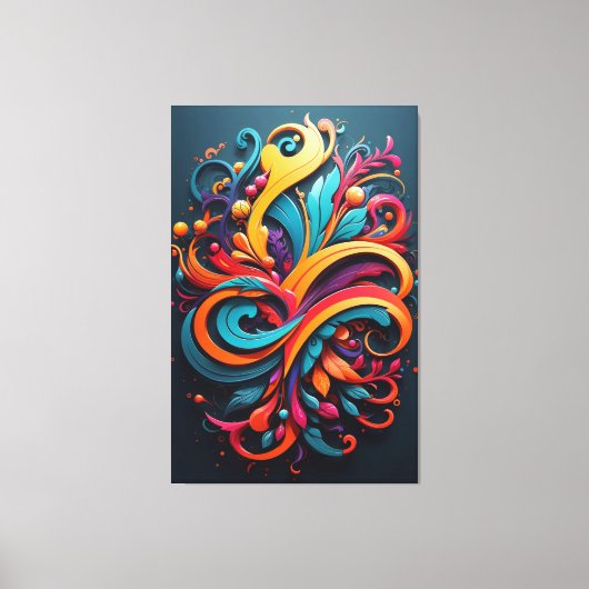 Bloemen Design Art Canvas Afdruk (Voorkant)