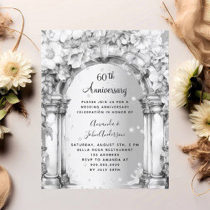 Bloemen diamant 60ste huwelijksverjaardag uitnodig