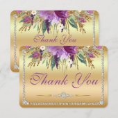 Bloemen Diamanten Bruiloft Dank u Goud Bedankkaart (Voorkant / Achterkant)