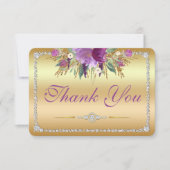 Bloemen Diamanten Bruiloft Dank u Goud Bedankkaart (Voorkant)