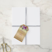 Bloemen Diamanten Bruiloft Goud Dank u Cadeaulabel (Met Touw)