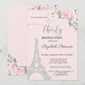 Bloemen, Diamonds Eiffeltoren 30e verjaardag Kaart (Voorkant / Achterkant)