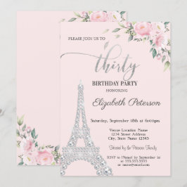 Bloemen, Diamonds Eiffeltoren 30e verjaardag Kaart