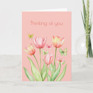Bloemen die aan Jou Denken Botanische Tulp Boho Kaart