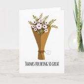 bloemen die bouquet bedankt heeft voor het feit kaart (Voorkant)