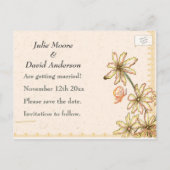 bloemen die de datum bewaren aankondigingskaart (Achterkant)