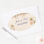 bloemen die de datum bewaren ovale sticker (Envelop)