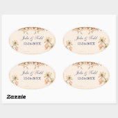 bloemen die de datum bewaren ovale sticker (Vel)