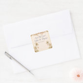 bloemen die de datum bewaren vierkante sticker (Envelop)
