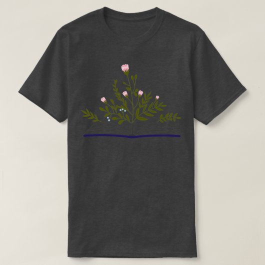 Bloemen die groeien uit Boek 1 T-shirt (Design voorkant)