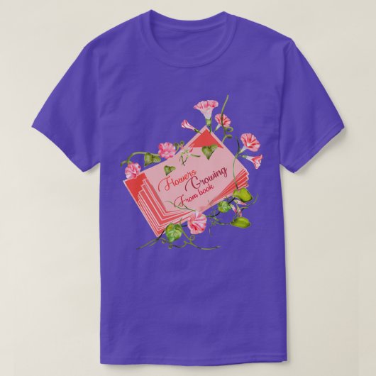 Bloemen die groeien uit boekHet bloemkool boek T-shirt (Design voorkant)